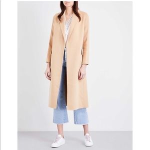 NWT Maje Geode Tan Beige Long Line Wrap Double Breasted Cardigan Coat 40 Large